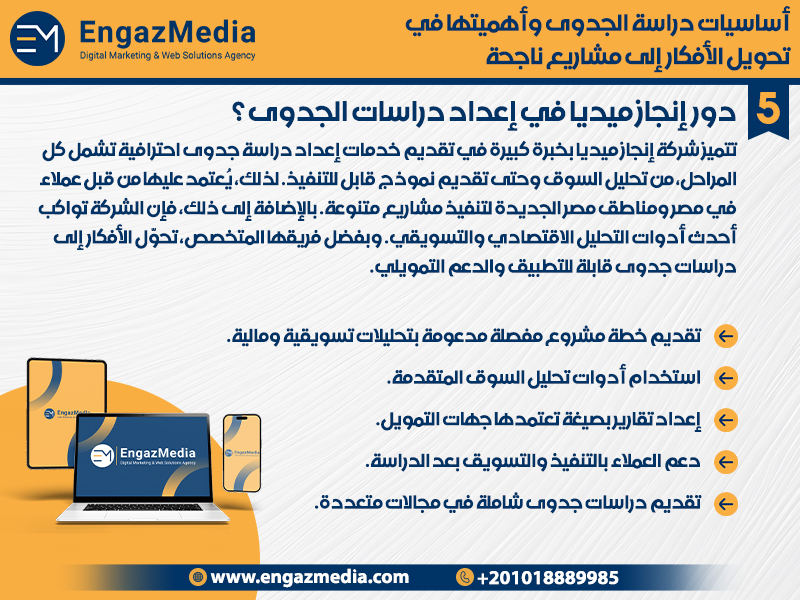 دور إنجاز ميديا في إعداد دراسات الجدوى