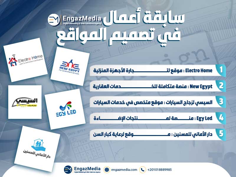 سابقة أعمال إنجاز ميديا في تصميم المواقع