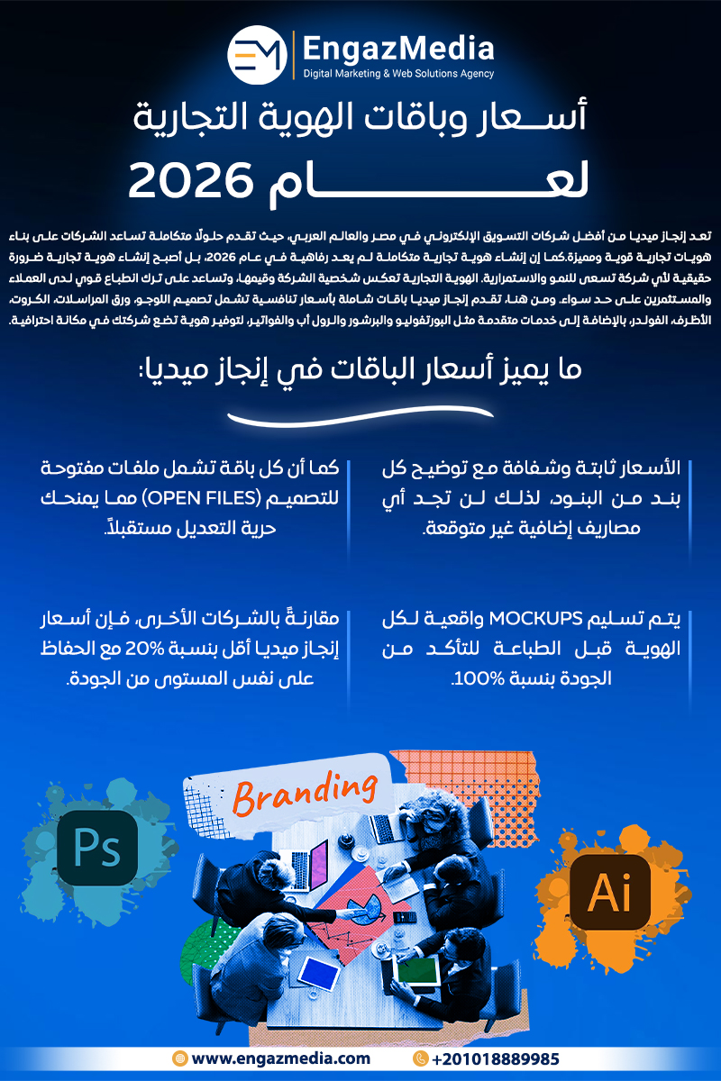 أسعار وباقات الهوية التجارية لعام 2026
