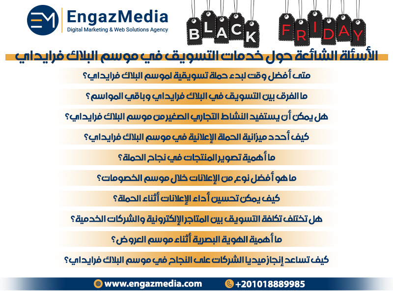 الأسئلة الشائعة حول خدمات التسويق في موسم البلاك فرايداي