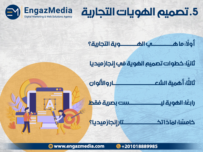 5. تصميم الهويات التجارية
