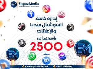 إدارة كاملة للسوشيال ميديا والإعلانات بأسعار تبدأ من 2500 جنيه