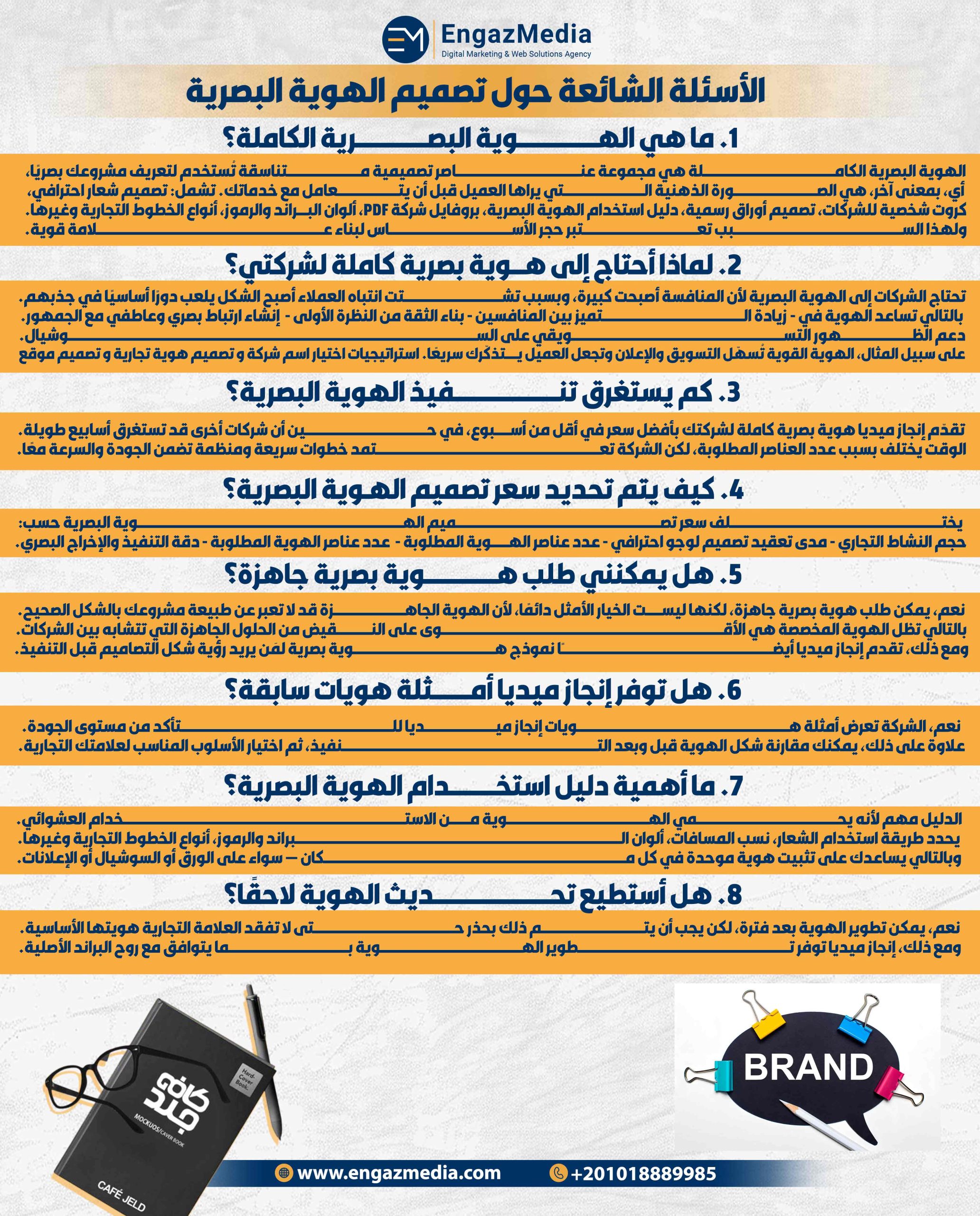 الأسئلة الشائعة حول تصميم الهوية البصرية