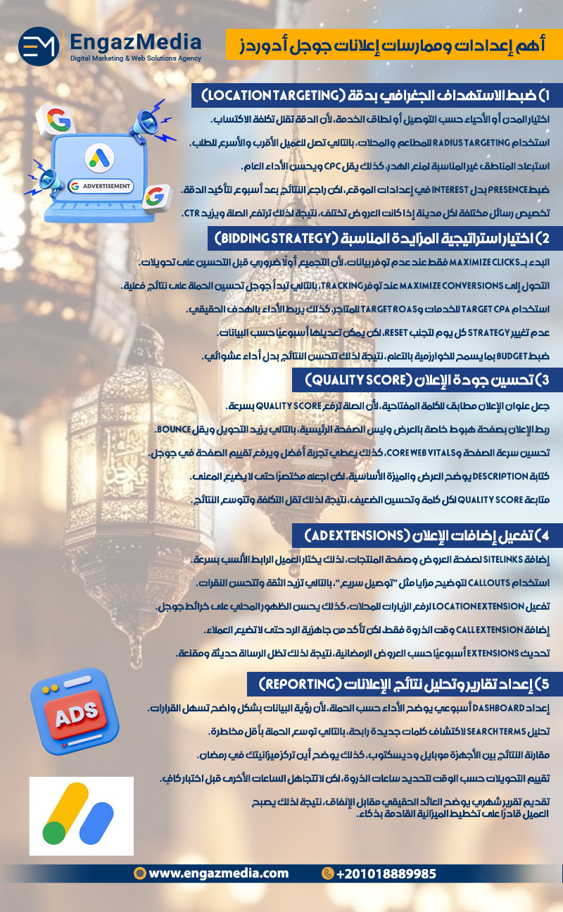 أهم إعدادات وممارسات إعلانات جوجل أدوردز