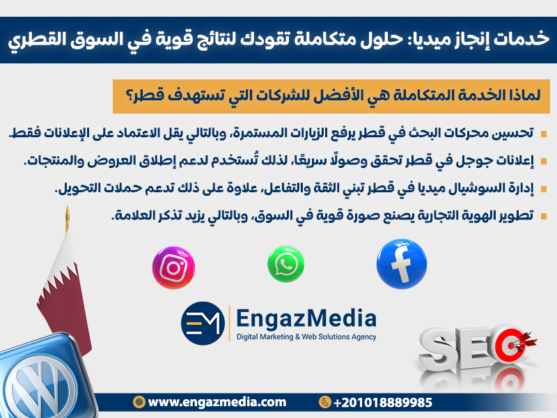 خدمات إنجاز ميديا: حلول متكاملة تقودك لنتائج قوية في السوق القطري