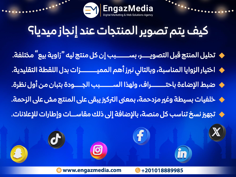 كيف يتم تصوير المنتجات عند إنجاز ميديا؟ 