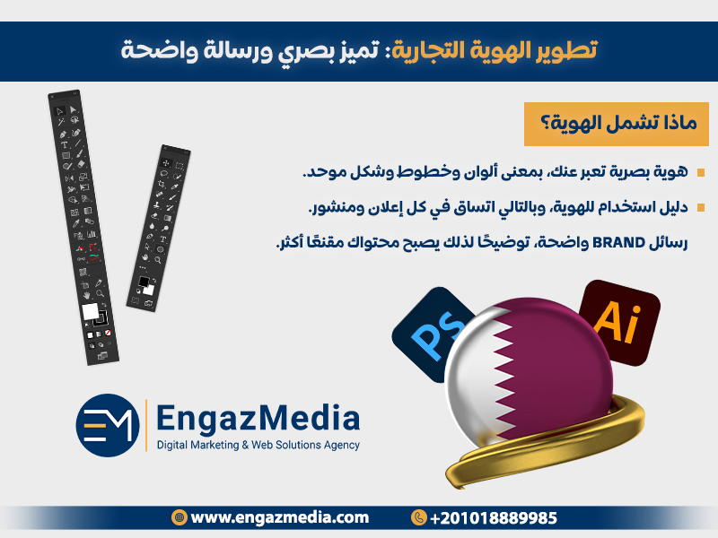 تطوير الهوية التجارية: تميز بصري ورسالة واضحة