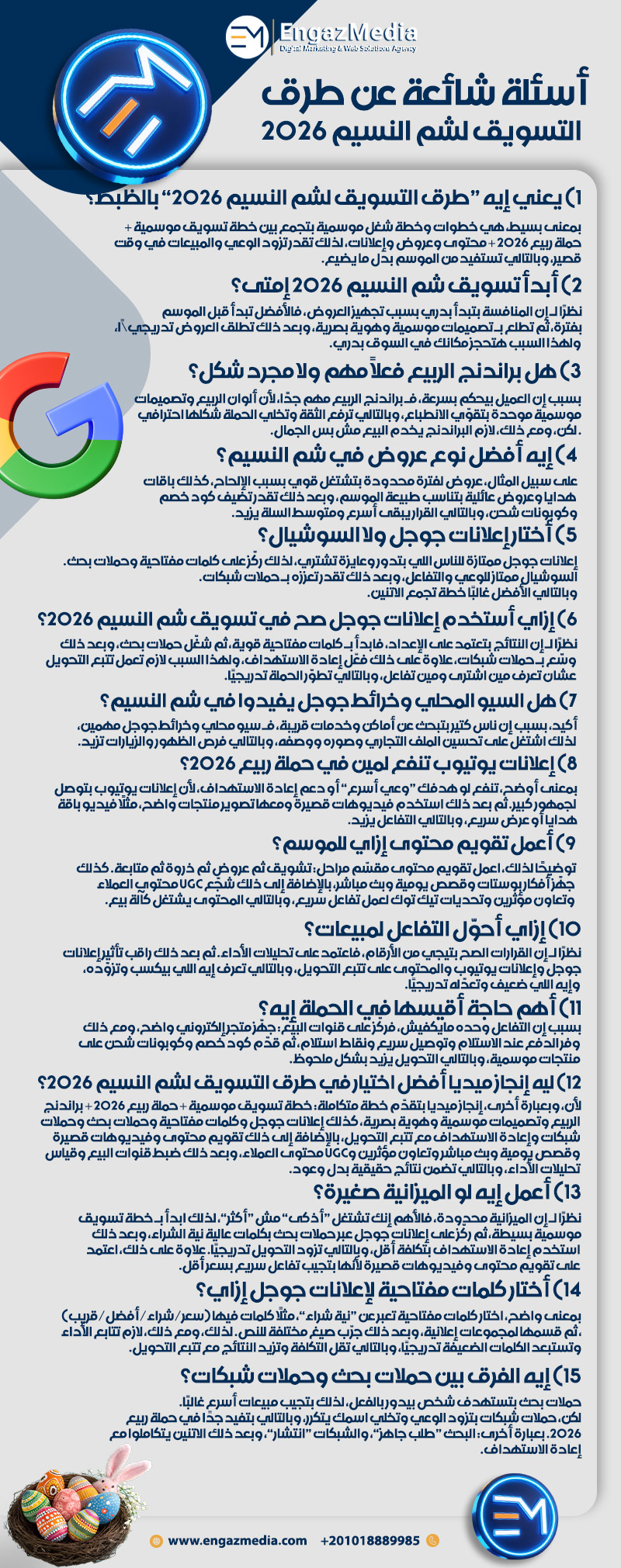 أسئلة شائعة عن طرق التسويق لشم النسيم 2026 