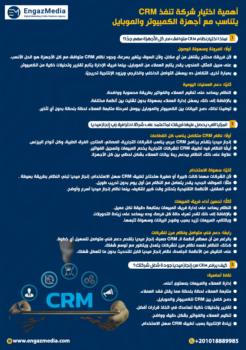 أهمية اختيار شركة تنفذ CRM يتناسب مع أجهزة الكمبيوتر و الموبايل