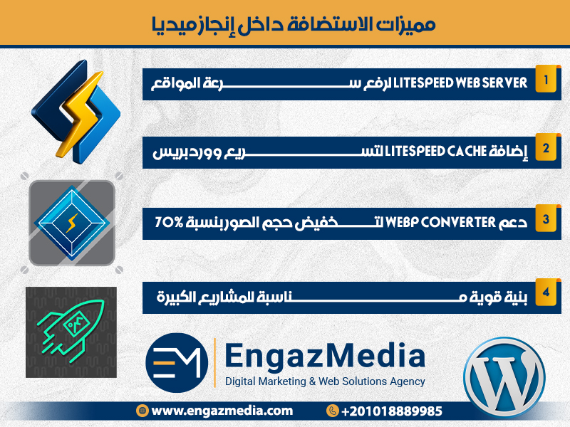 مميزات الاستضافة داخل إنجاز ميديا