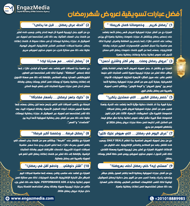 أفضل عبارات تسويقية لعروض شهر رمضان
