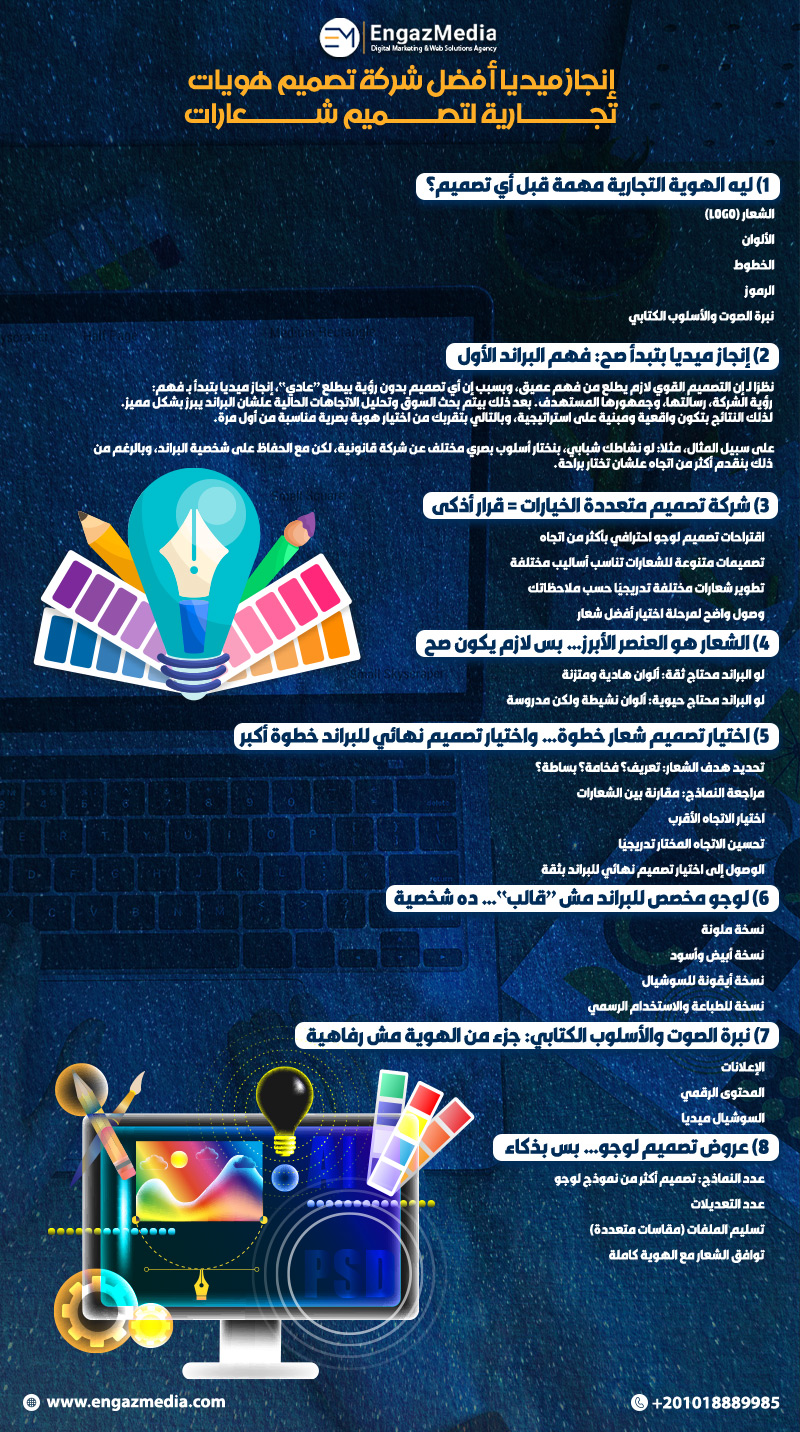 إنجاز ميديا أفضل شركة تصميم هويات تجارية لتصميم شعارات