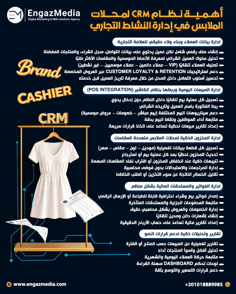 أهمية نظام CRM لمحلات الملابس في إدارة النشاط التجاري
