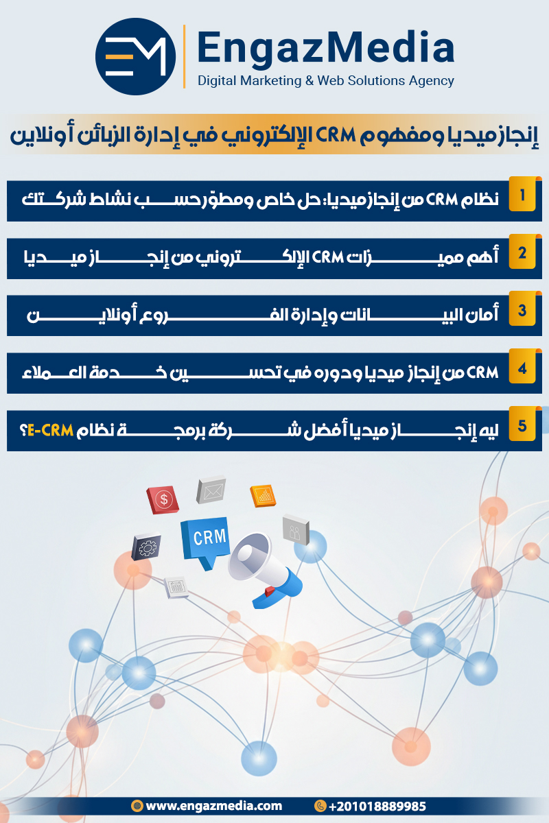 إنجاز ميديا ومفهوم CRM الإلكتروني في إدارة الزبائن أونلاين