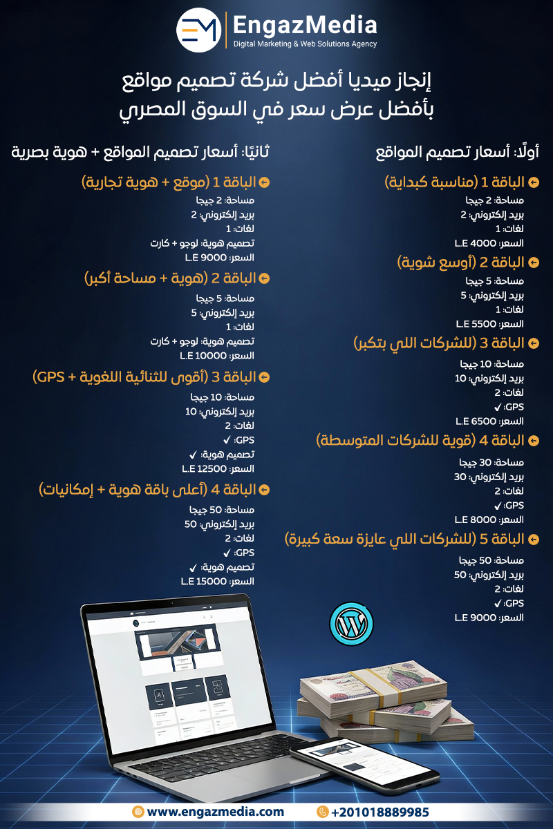 إنجاز ميديا أفضل شركة تصميم مواقع بأفضل عرض سعر في السوق المصري