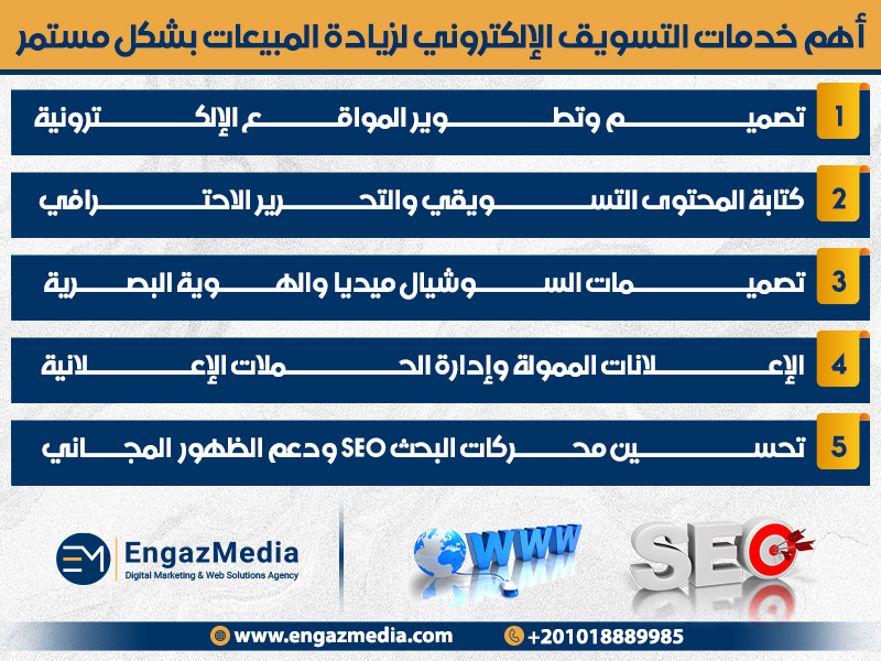 أهم خدمات التسويق الإلكتروني لزيادة المبيعات بشكل مستمر