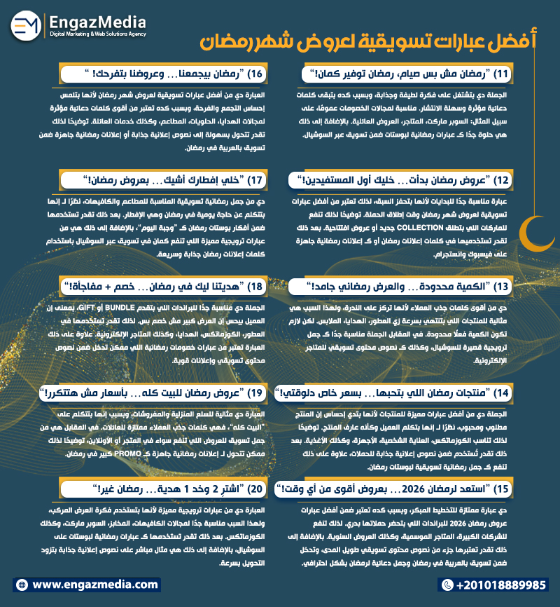 أفضل عبارات تسويقية لعروض شهر رمضان