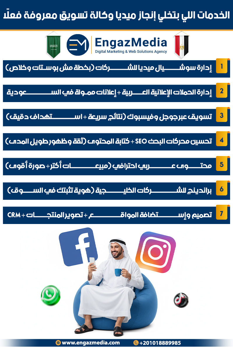 الخدمات اللي بتخلي إنجاز ميديا وكالة تسويق معروفة فعلًا