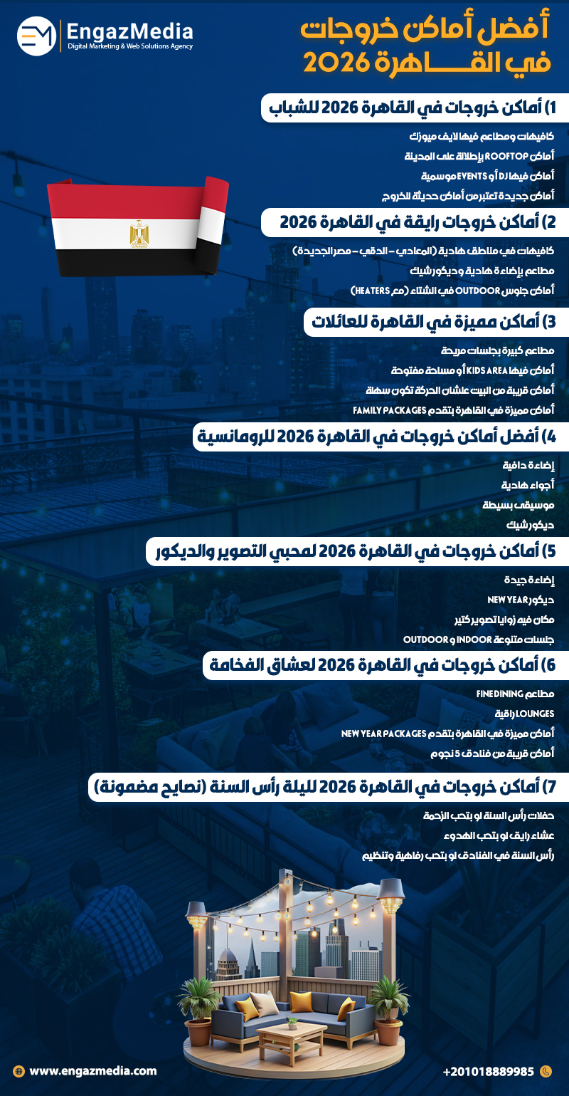  أفضل أماكن خروجات في القاهرة 2026 