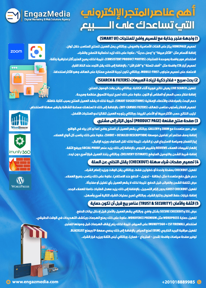 أهم عناصر المتجر الإلكتروني التي تساعدك على البيع