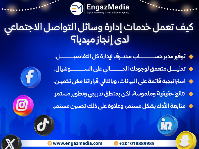 كيف تعمل خدمات إدارة وسائل التواصل الاجتماعي لدى إنجاز ميديا؟ 