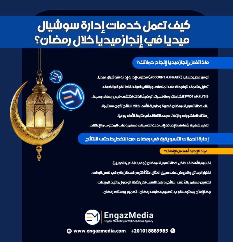 كيف تعمل خدمات إدارة سوشيال ميديا في إنجاز ميديا خلال رمضان؟