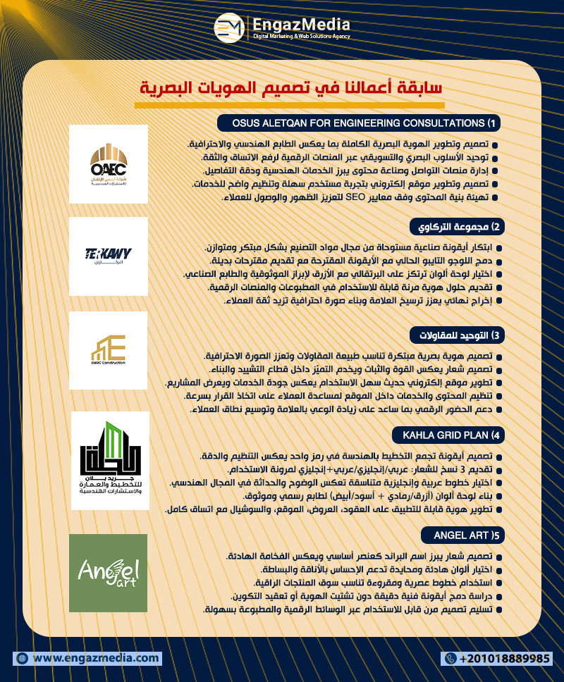 سابقة أعمالنا في تصميم الهويات البصرية