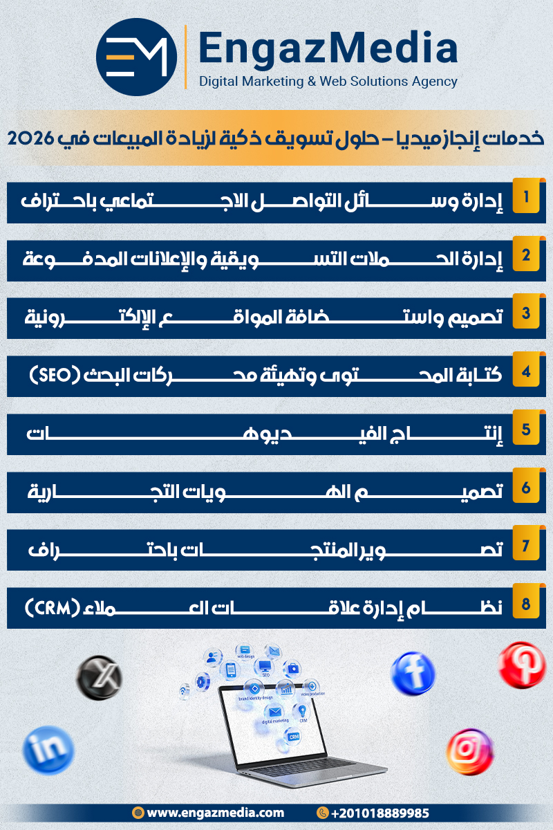 خدمات إنجاز ميديا – حلول تسويق ذكية لزيادة المبيعات في 2026