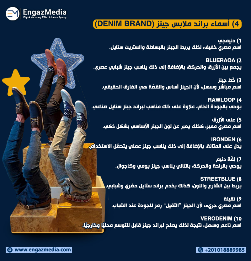 4) أسماء براند ملابس جينز (Denim Brand)