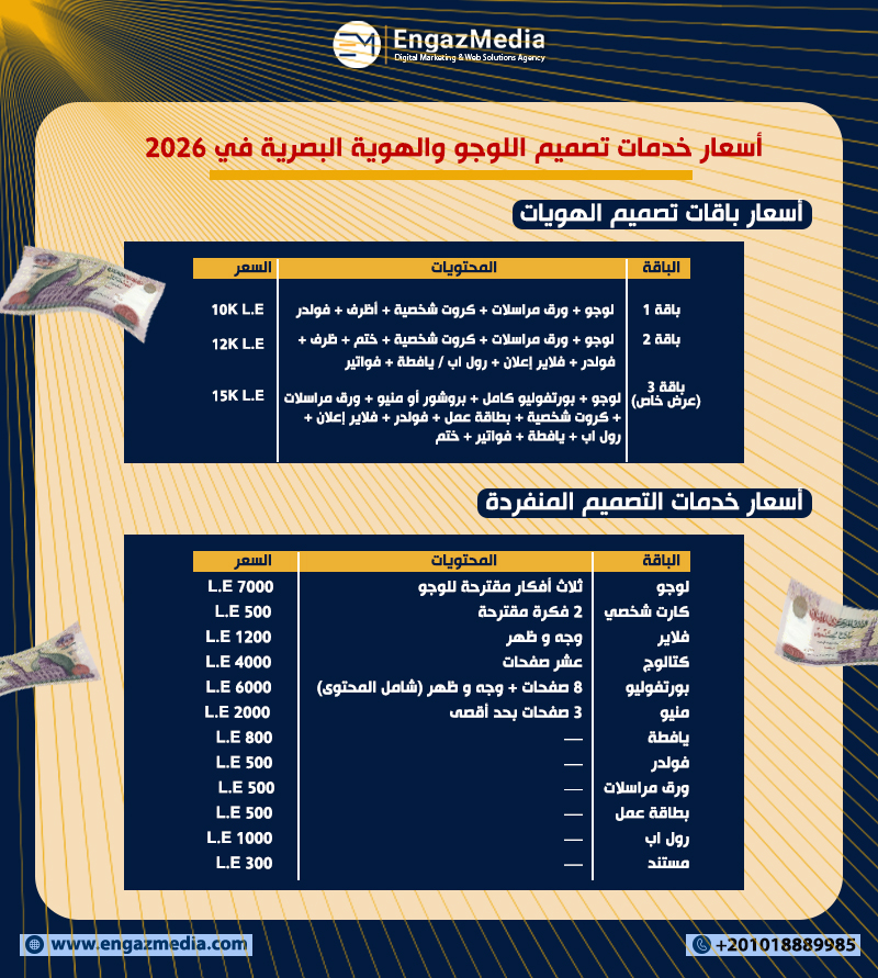 أسعار خدمات تصميم اللوجو والهوية البصرية في 2026