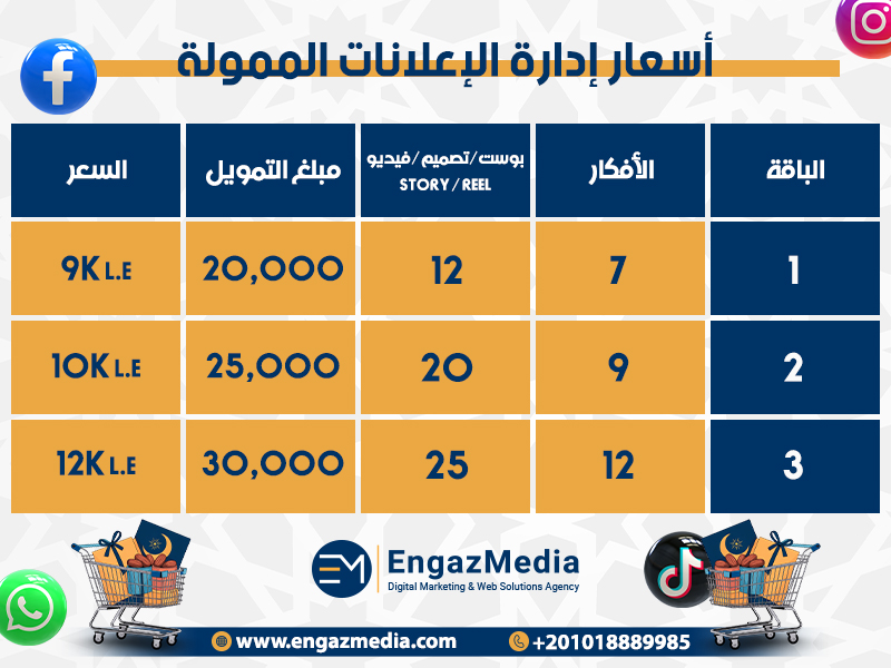 أسعار باقات الإعلانات الممولة في رمضان