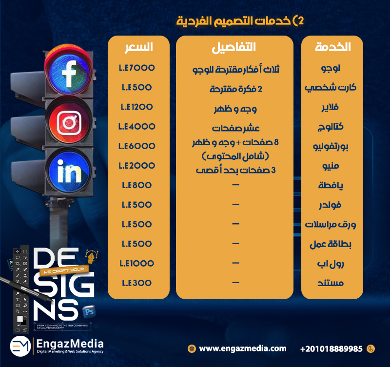 2) خدمات التصميم الفردية