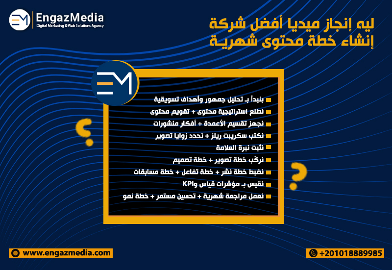 ليه إنجاز ميديا أفضل شركة إنشاء خطة محتوى شهرية للسوشيال ميديا؟