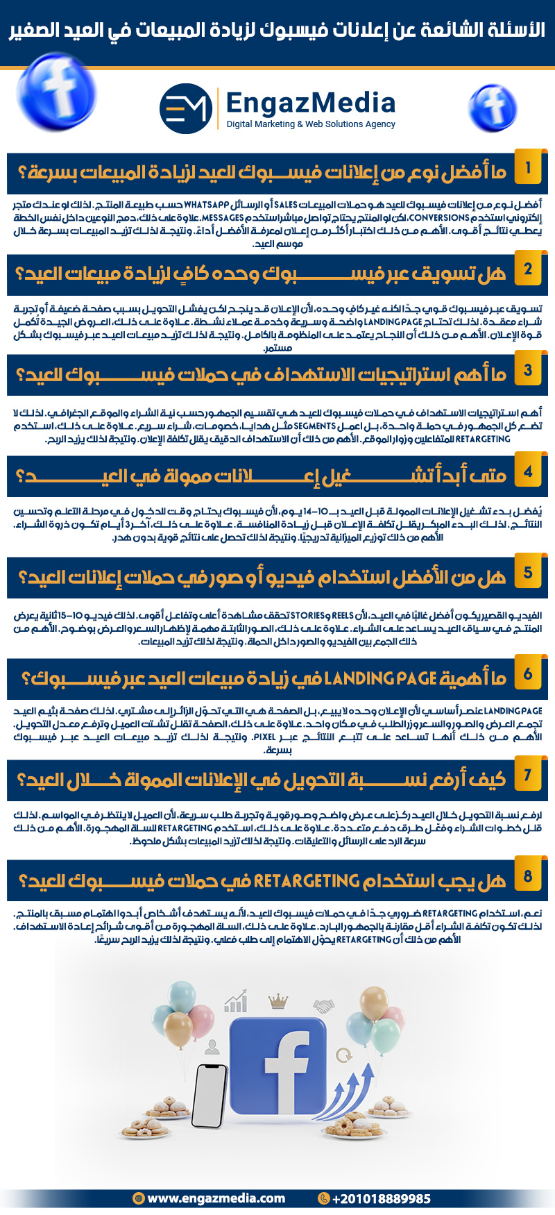 الأسئلة الشائعة عن إعلانات فيسبوك لزيادة المبيعات في العيد الصغير