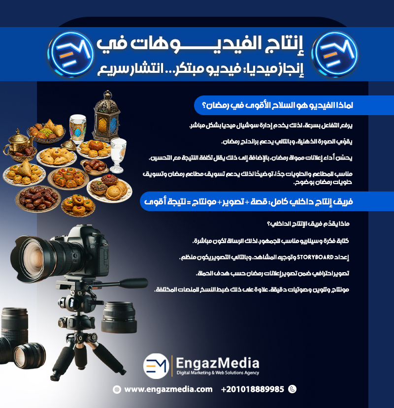إنتاج الفيديوهات في إنجاز ميديا: فيديو مبتكر… انتشار سريع
