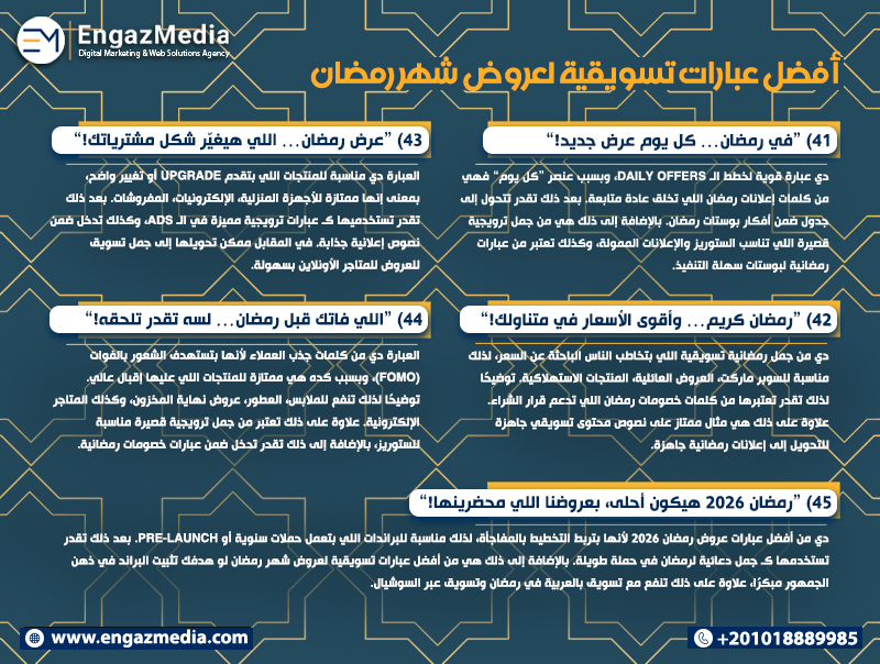 أفضل عبارات تسويقية لعروض شهر رمضان