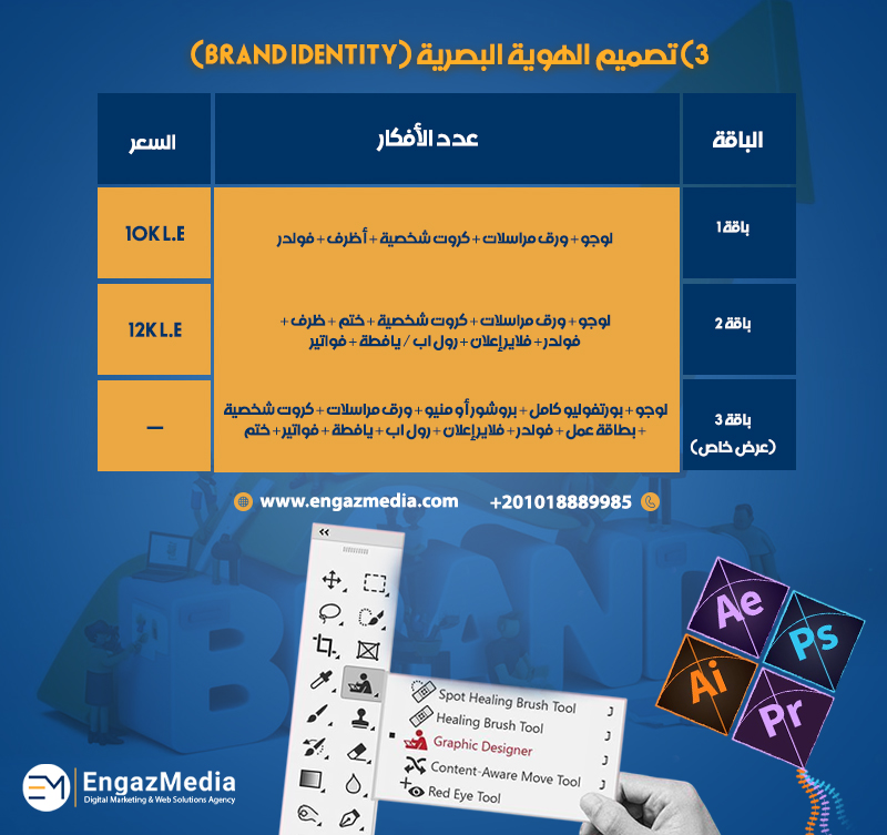 3) تصميم الهوية البصرية (Brand Identity)