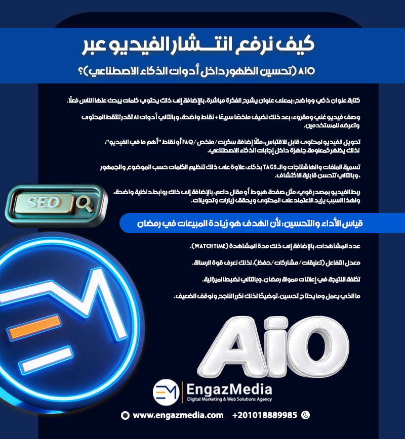 كيف نرفع انتشار الفيديو عبر AIO (تحسين الظهور داخل أدوات الذكاء الاصطناعي)؟