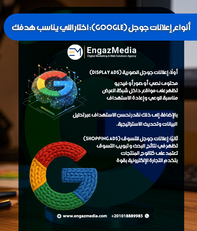 أنواع إعلانات جوجل (Google): اختار اللي يناسب هدفك
