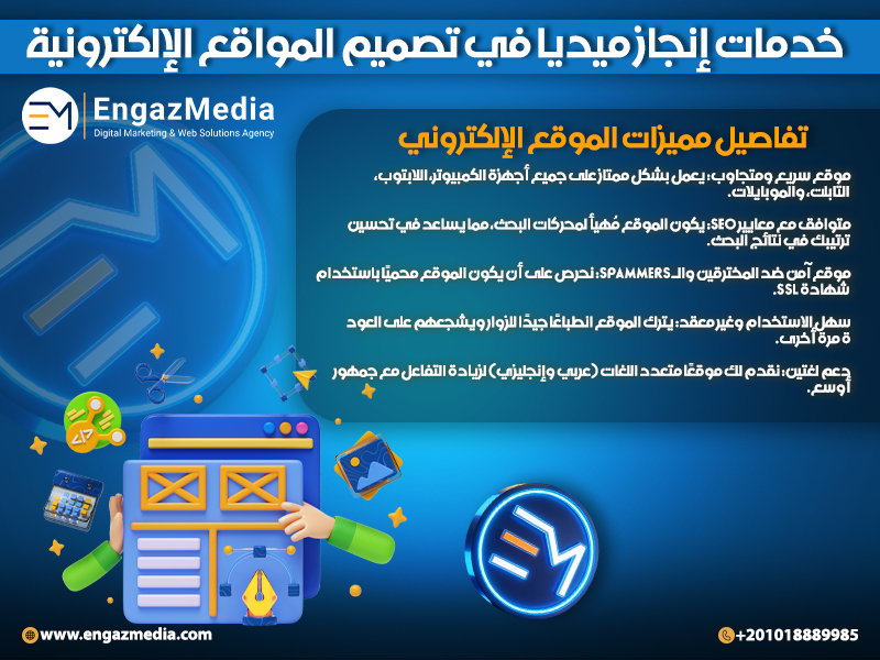 تفاصيل مميزات الموقع الإلكتروني