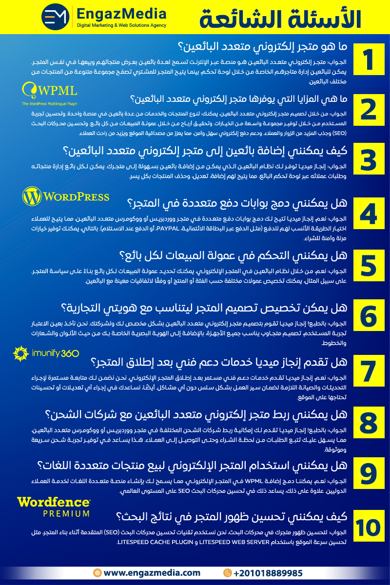 أسئلة شائعة حول تصميم متجر إلكتروني متعدد البائعين مع إنجاز ميديا