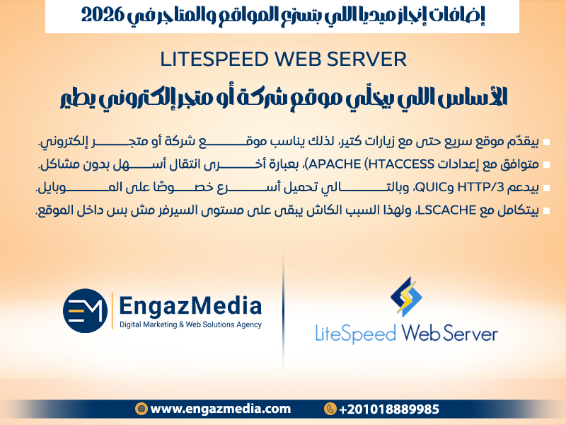 LiteSpeed Web Server — الأساس اللي بيخلّي موقع شركة أو متجر إلكتروني يطير