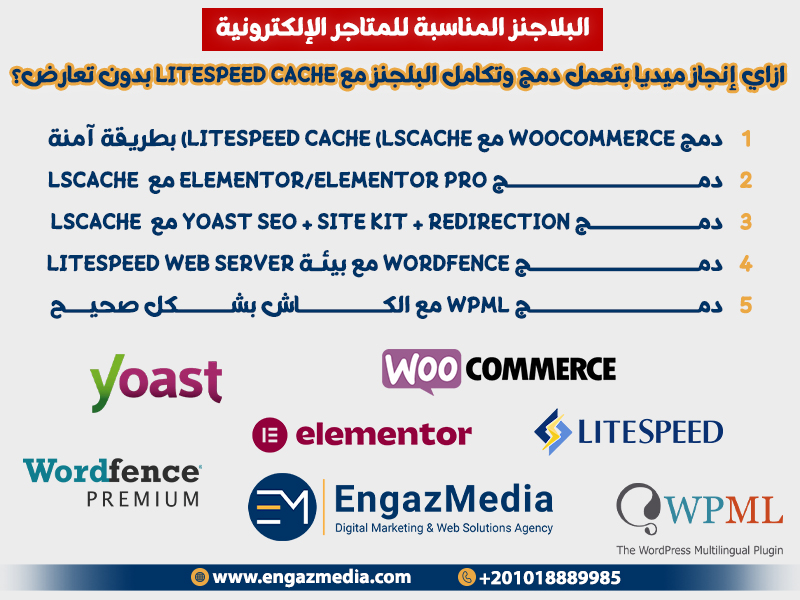 ازاي إنجاز ميديا بتعمل دمج وتكامل البلجنز مع LiteSpeed Cache بدون تعارض؟