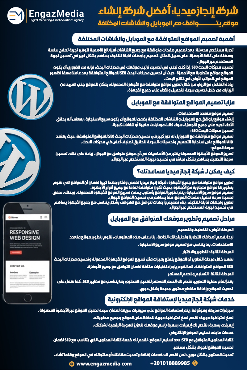 شركة إنجاز ميديا: أفضل شركة إنشاء موقع يتوافق مع الموبايل والشاشات المختلفة