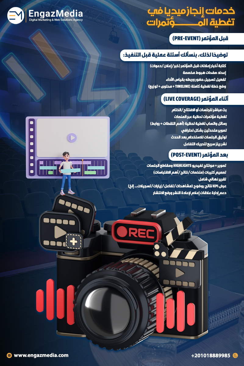 خدمات إنجاز ميديا في تغطية المؤتمرات