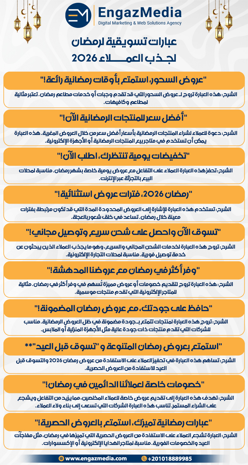 عبارات تسويقية لرمضان لجذب العملاء 2026