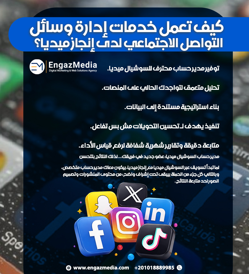 كيف تعمل خدمات إدارة وسائل التواصل الاجتماعي لدى إنجاز ميديا؟
