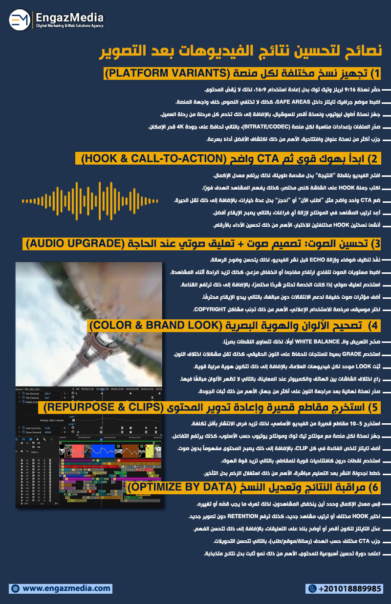 نصائح لتحسين نتائج الفيديوهات بعد التصوير