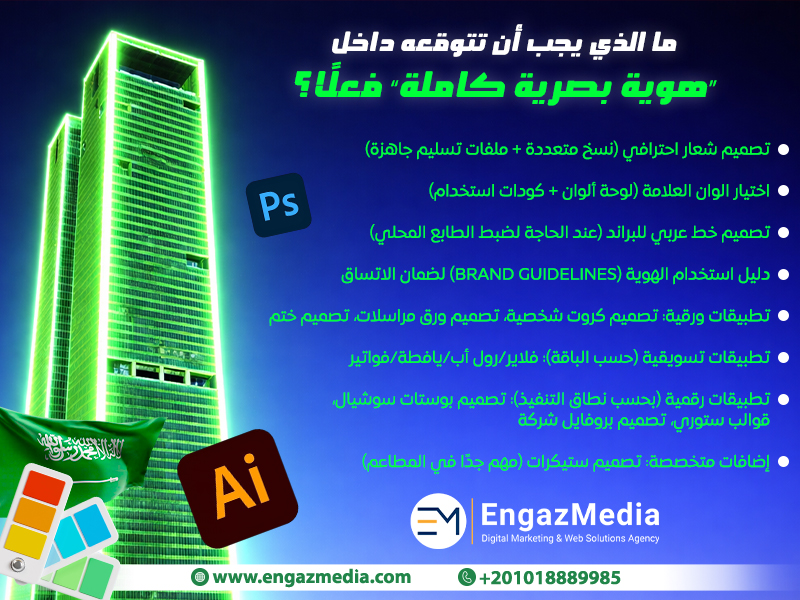ما الذي يجب أن تتوقعه داخل “هوية بصرية كاملة” فعلًا؟