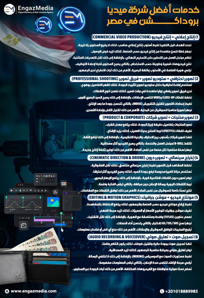 خدمات أفضل شركة ميديا بروداكشن في مصر
